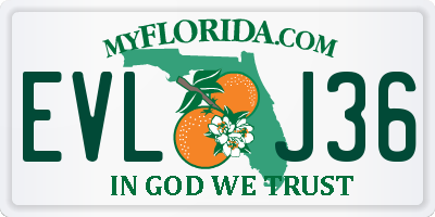 FL license plate EVLJ36