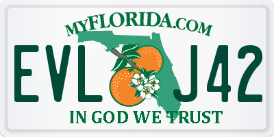 FL license plate EVLJ42
