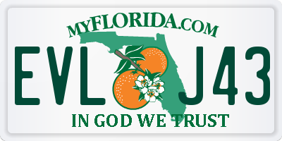 FL license plate EVLJ43