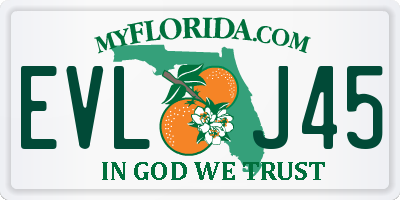 FL license plate EVLJ45