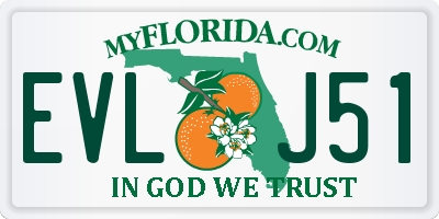 FL license plate EVLJ51