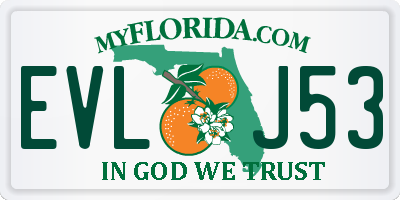 FL license plate EVLJ53
