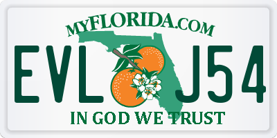 FL license plate EVLJ54