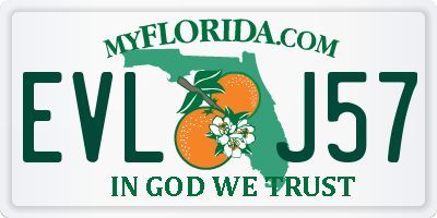 FL license plate EVLJ57