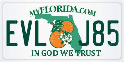 FL license plate EVLJ85