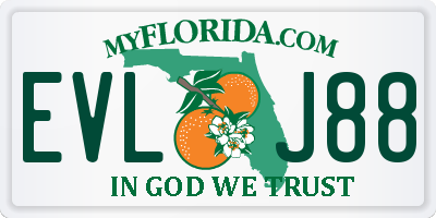 FL license plate EVLJ88