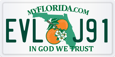 FL license plate EVLJ91