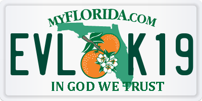 FL license plate EVLK19