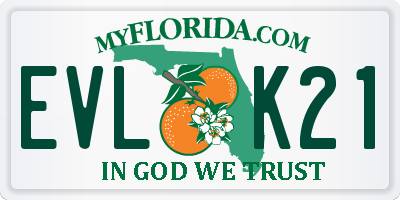 FL license plate EVLK21
