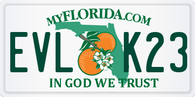 FL license plate EVLK23
