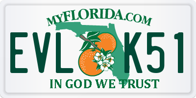 FL license plate EVLK51