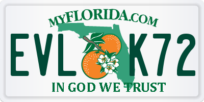 FL license plate EVLK72