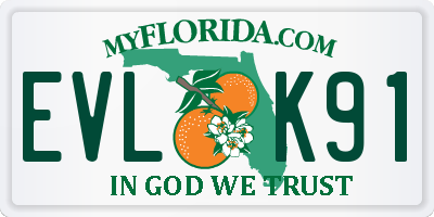 FL license plate EVLK91