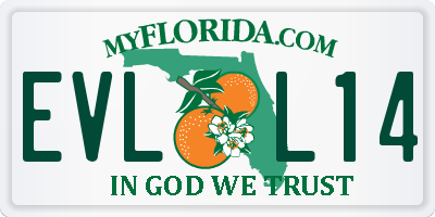 FL license plate EVLL14