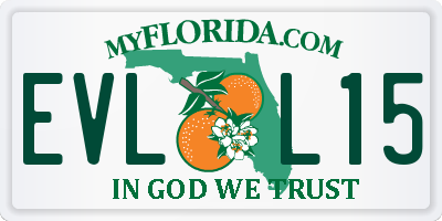 FL license plate EVLL15