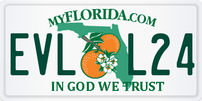 FL license plate EVLL24