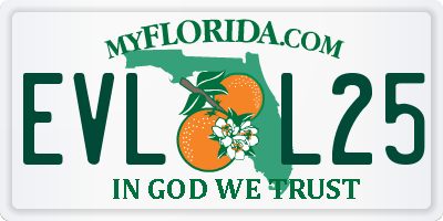 FL license plate EVLL25