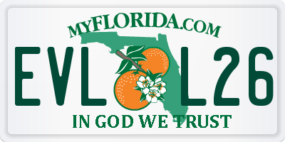 FL license plate EVLL26