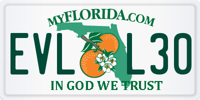 FL license plate EVLL30
