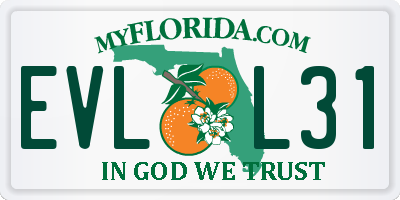 FL license plate EVLL31