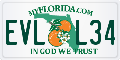 FL license plate EVLL34