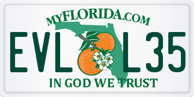 FL license plate EVLL35
