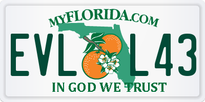 FL license plate EVLL43
