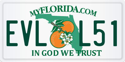 FL license plate EVLL51