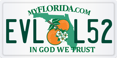 FL license plate EVLL52