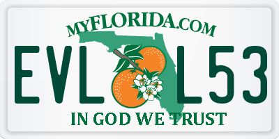 FL license plate EVLL53