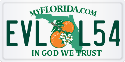 FL license plate EVLL54
