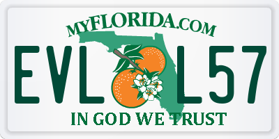FL license plate EVLL57