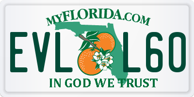 FL license plate EVLL60