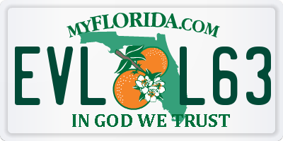 FL license plate EVLL63