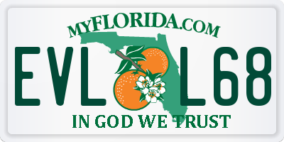 FL license plate EVLL68