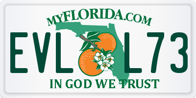 FL license plate EVLL73