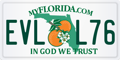 FL license plate EVLL76