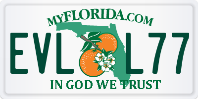 FL license plate EVLL77