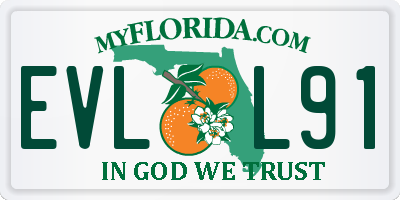 FL license plate EVLL91