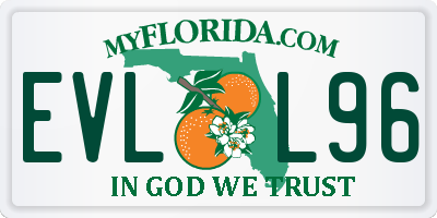 FL license plate EVLL96
