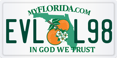 FL license plate EVLL98