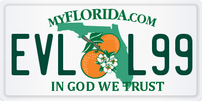 FL license plate EVLL99