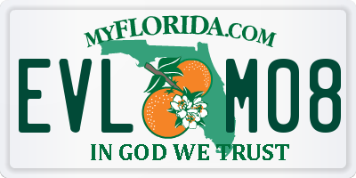 FL license plate EVLM08