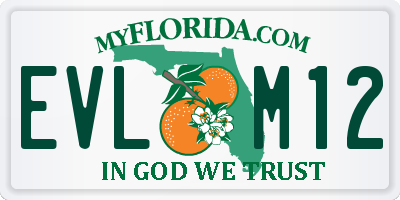 FL license plate EVLM12