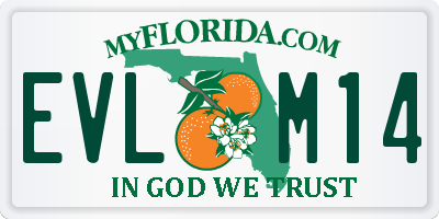 FL license plate EVLM14