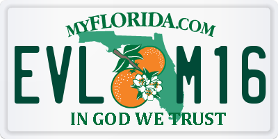 FL license plate EVLM16