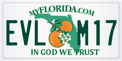 FL license plate EVLM17