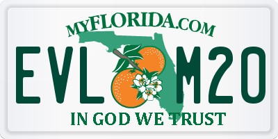 FL license plate EVLM20