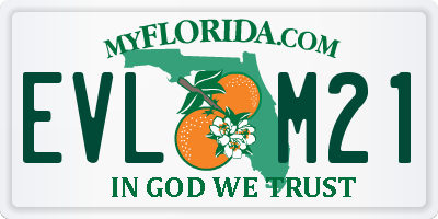 FL license plate EVLM21