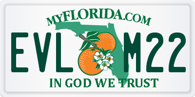 FL license plate EVLM22